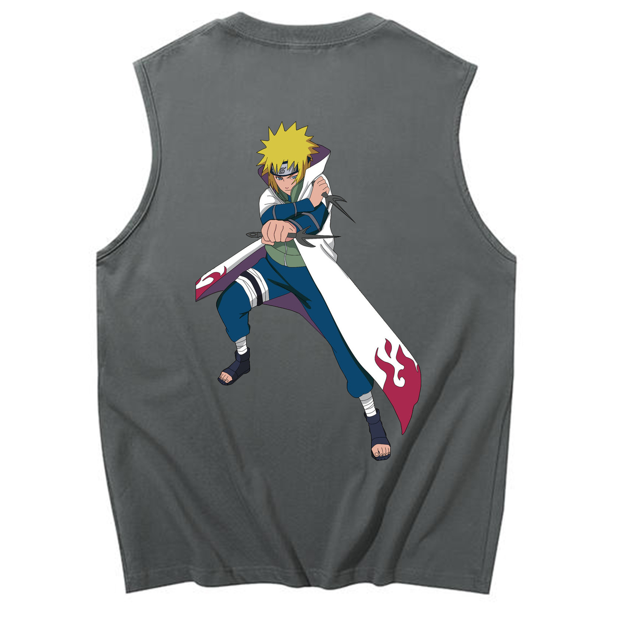 （画像用） NARUTO -ナルト- 波風 ミナト Namikaze Minato コットン100％タンクトップ（背面プリント）
